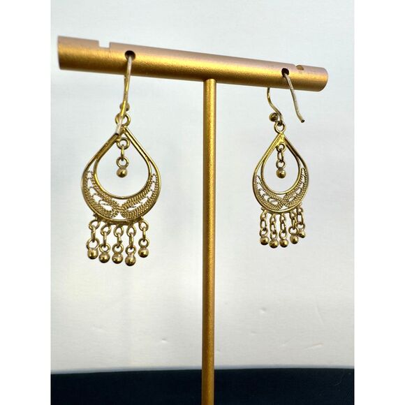 18kt Gold filled over Sterling Silver Dangle Earrings - Picture 3 of 5